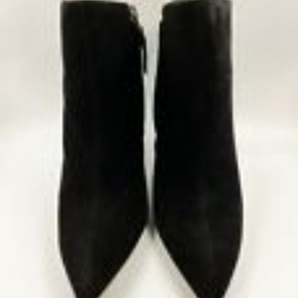 NEW VERA WANG BIANCA Black Pointed-Toe Texture Suede Bootie 7.5 38 Ankle Boots - Picture 4 of 12
